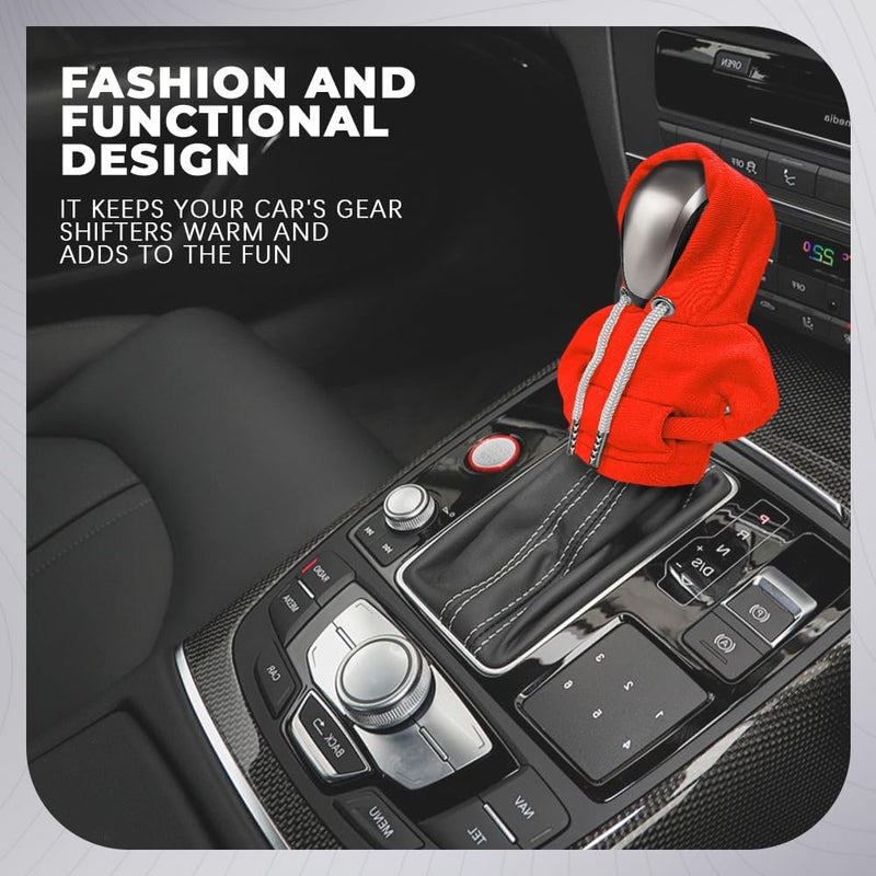 Gear Shift Hoodie, Gear Shift Cover, Fashionable Hoodie Automotive Gear Shift Knob Protector, Car Accessories Mini Sweater Gear Shift Knob Cover Universal for Car Gear Shift Levers (Orange) Orange