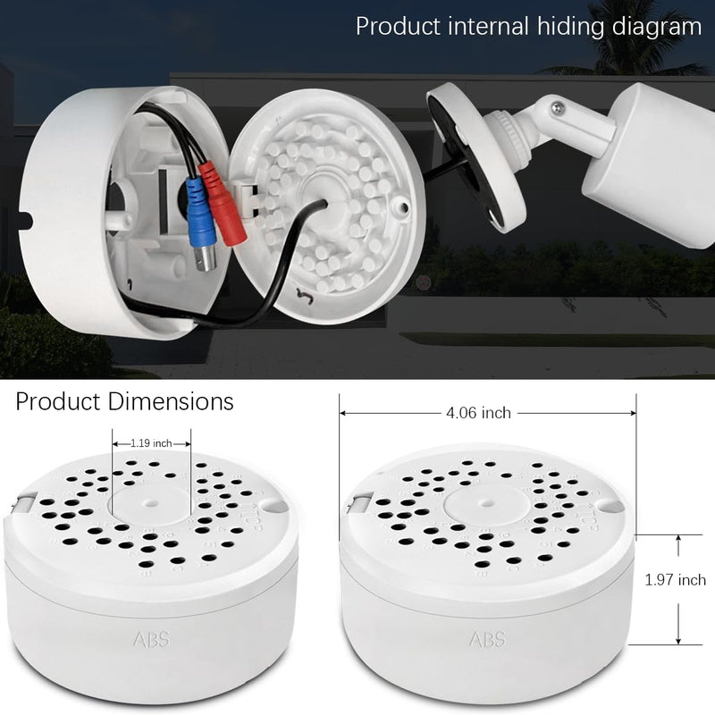 Universal Security Camera Junction Box - Waterproof Enclosure Mount for CCTV Surveillance