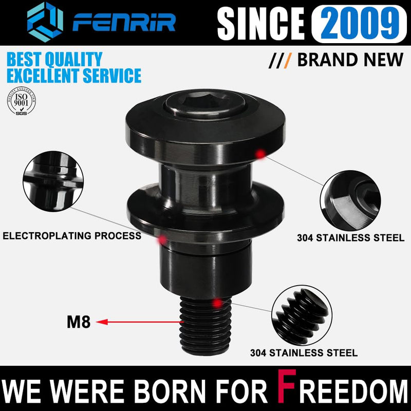 FENRIR Motorcycle Swing Arm Spools Paddock Stand Bobbins Cotton Reels Sliders for M8 ZH2 Z900 Z650 ZX10R ZX6R ZX4R Ninja CBR1000RR-R/RR CBR600RR S1000RR S1000R GSXS1000 GSXR1000 GSXS750 Street Triple