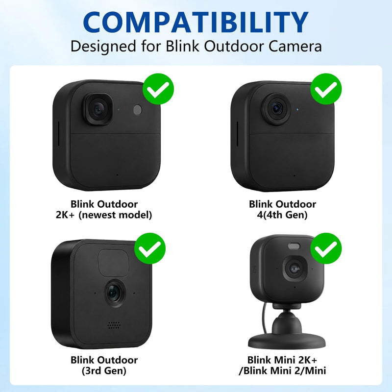 Adjustable Camera Mount for Blink Outdoor 2K+ and Blink Outdoor 4(4th Gen) / (3rd Gen) / Mini 2, Secure Wall Mount with Tight Strap for Flexible Wall, Tree, Pole Security Installation, Black