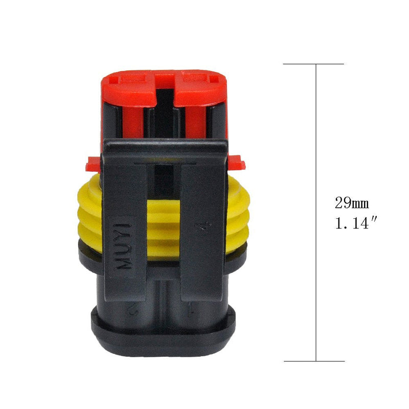MUYI 10 Kit 2 Pin Way Waterproof Electrical Connector 1.5mm Series Terminals Water Resistend 2 pins