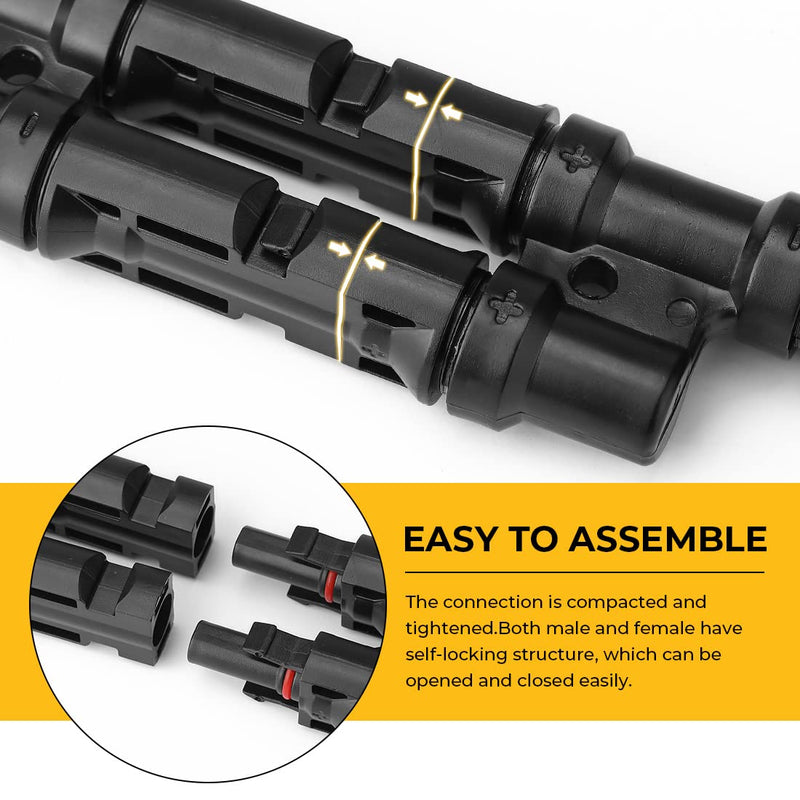 BougeRV Solar Branch Connectors Y Connector for Parallel Connection Between Solar Panels FMM+MFF (1 Pair) 1 Pair