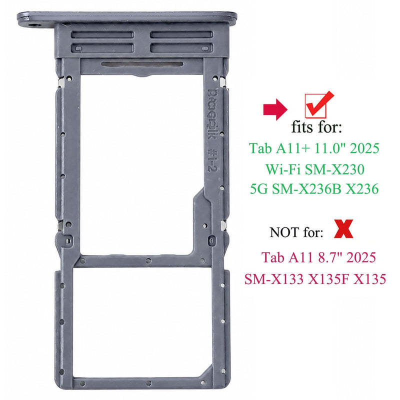 Ubrokeifixit Tab A11 Plus 11.0" X236 Micro SD Card Tray,Single Sim Card Tray Slot Holder Replacement for Samsung Galaxy Tab A11+ SM-X236B X230 X236 11.0" 2025 (X236-Gray) X236-Gray