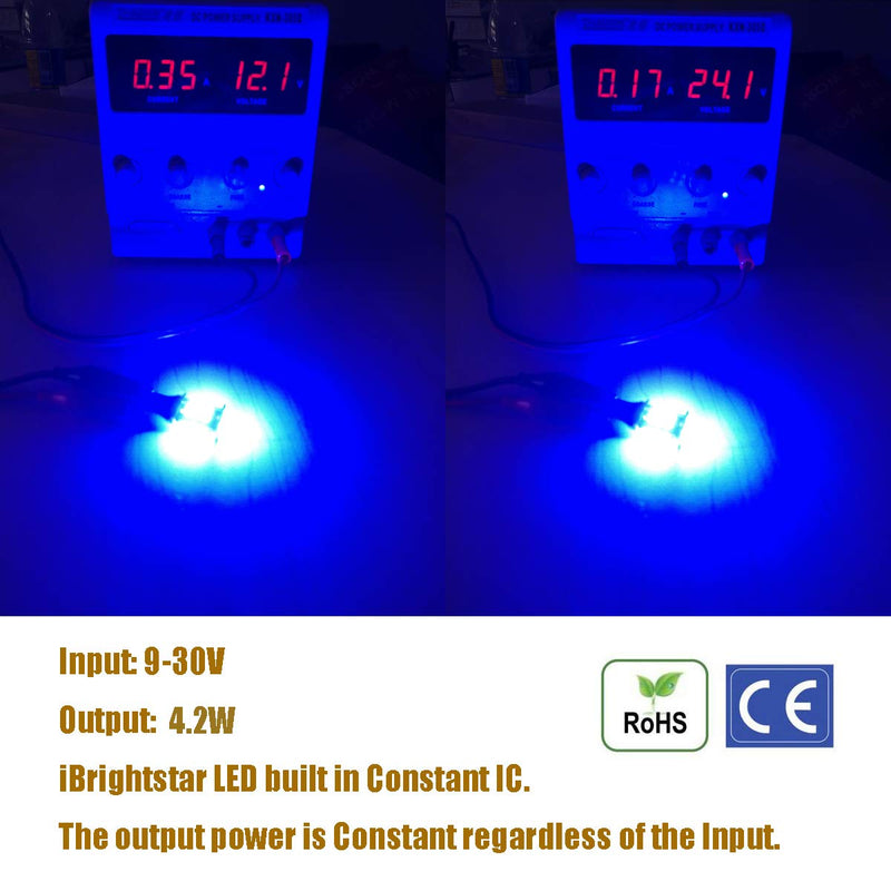 iBrightstar Extremely Bright 3030 Chipsets T15 912 W16W 921 LED Bulbs for Truck Cargo Lights, High Mount / 3rd Brake Lights, Blue