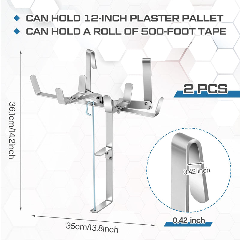 Blulu 2 Pack Drywall Mud Pan Holder and Spool Tape Holder Drywall Tools for Wall Finishing, Hold 12 Inch Mud Pan and 500 ft Tape