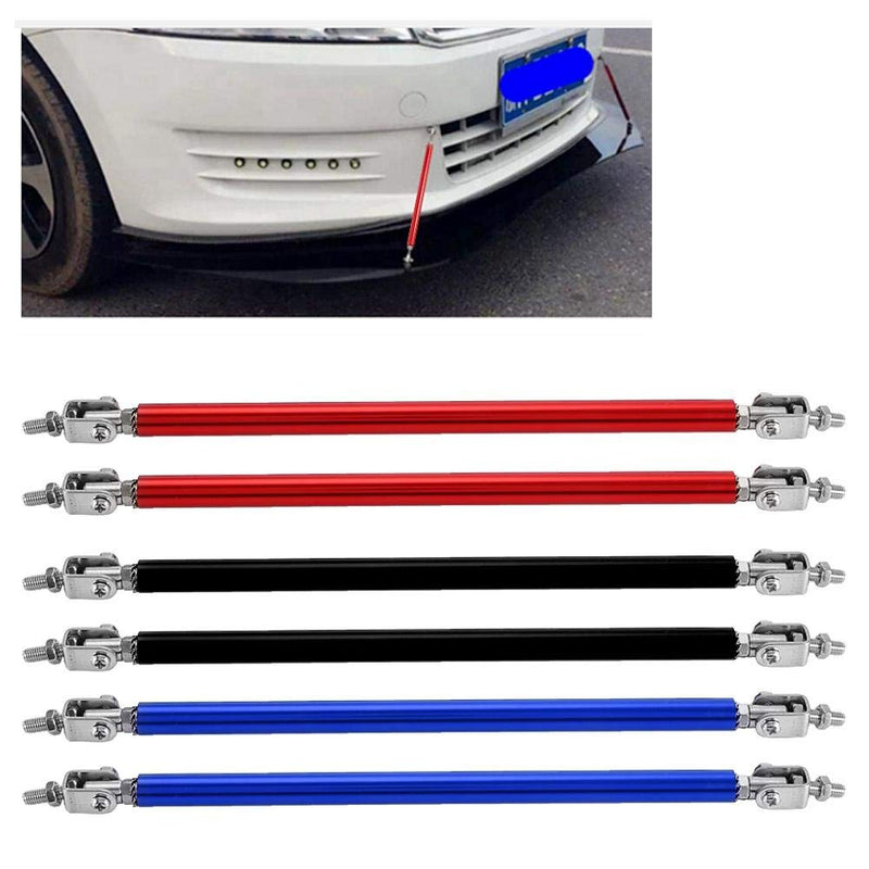 KIMISS Front Bumper Lip Splitter Strut Brace Rod Tie Support Bars Adjustable Universal 200mm Black (Set of 2) (Black) Universal Front Bumper Lip