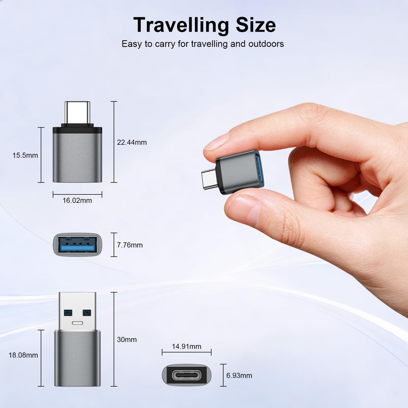 USB C to USB Adapter & USB A to USB C Adapter for Google Pixel 10 9 8 Pro | 4Pack OTG Converter Connector for Laptop Car Smartphone Headphone Mic PC,Samsung Galaxy,iPhone