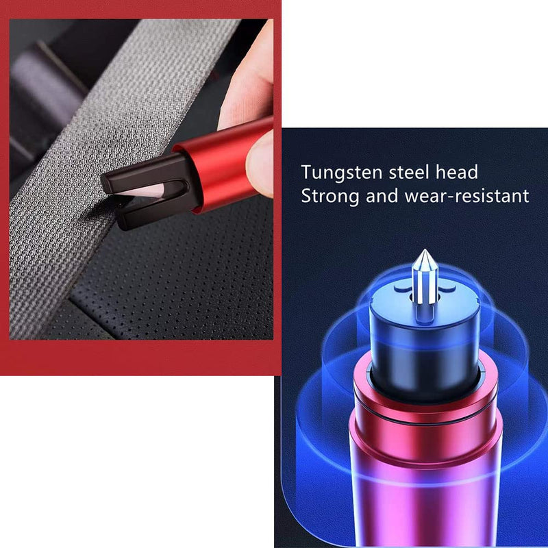 HHXS 2 Pack Car Safety Hammer Emergency Escape Tool One Second Window Breaker Seatbelt Cutter Car Glass Breaker Life-Saving Emergency Artifact-(Red+Black) Red+Black