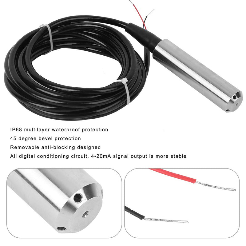 Drucksensor 4-20Ma,0-10 Volts Water Level Sensor,Submersible Level Sensor 4-20ma,Sensors TL‑136 Liquid Level Transmitter Water Level Sensor Detector 24VDC 4‑20mA Output(Range 0-1 Meter) Range 0-1 meter