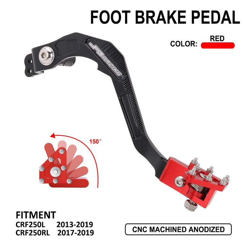 AnXin Motorcycle Rear Brake Pedal Foot Lever Folding Tip CNC for CRF250L 2013-2020 CRF250RALLY 2017-2020 Red CRF250L/M/RALLY