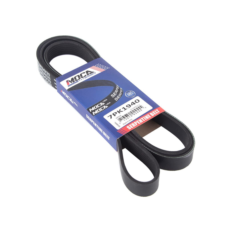 MOCA 7PK1940 EPDM Serpentine Belt fits 2007-2009 for Scion tC 2.4L, 2004-2006 for Toyota Solara 2.4L 2362CC l4 Gas DOHC, 2004-2006 for Toyota Camry 2.4L 2362CC l4 Gas DOHC 1