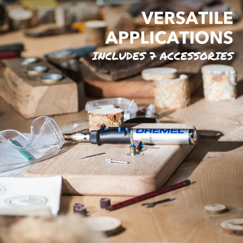 Dremel VersaTip Precision Butane Torch - Long Lasting Cordless Soldering Iron - Perfect for Pyrography, Paint Removal, & Heat Embossing (2000-7) 2000-7