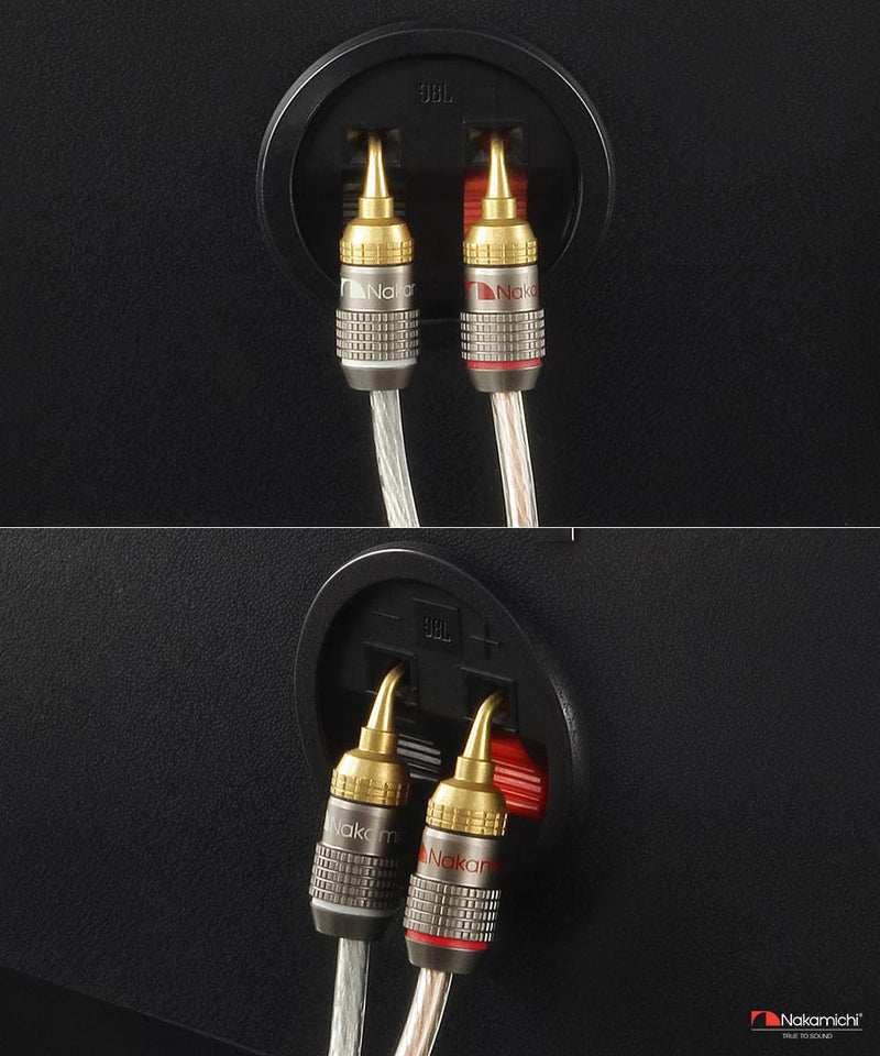 Nakamichi FanLock Excel Series 24k Gold Plated 2mm Pin Plug Banana 10 AWG - 18 AWG Gauge Size 4mm for Spring Clip Speakers Amplifier Hi-Fi Home Theatre Wire Cable Quick Connector, 10 Pcs (5-Pairs) 10 Pcs (5-Pairs)