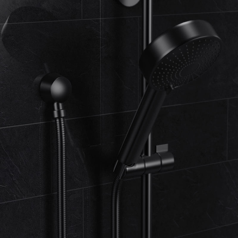 Wall Mounted Supply Elbow, Wall Elbow for Hand Shower, Solid Brass Round Wall Supply Elbow, Check Valve Included (Matte Black) Black,Brass