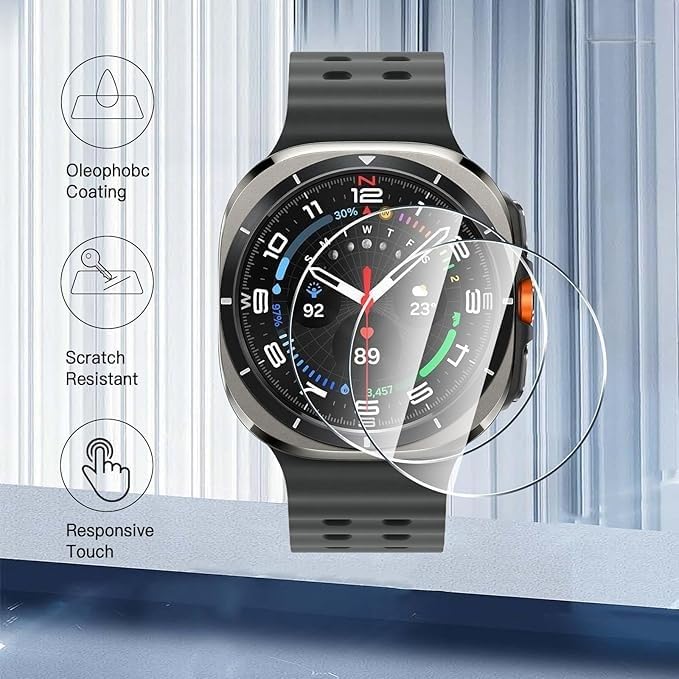 2 Pack Screen Protector for Samsung Galaxy Watch 8 40mm/44mm Tempered Glass, Resistant, Hardness Shatterproof, Bubble Free for Samsung Watch 8 (44mm) 44mm