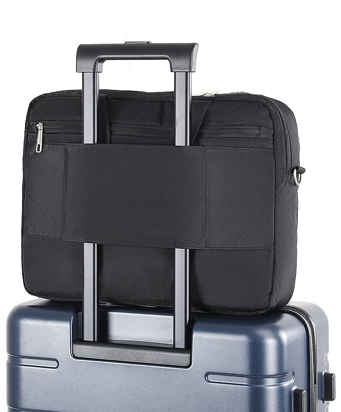 Omnpak 15.6 inch Laptop Briefcase with Combination Lock,Anti Theft Notary Bag Locking Laptop Bag Water-Repellent Shoulder Messenger Bag for Men Women 15.6in Black