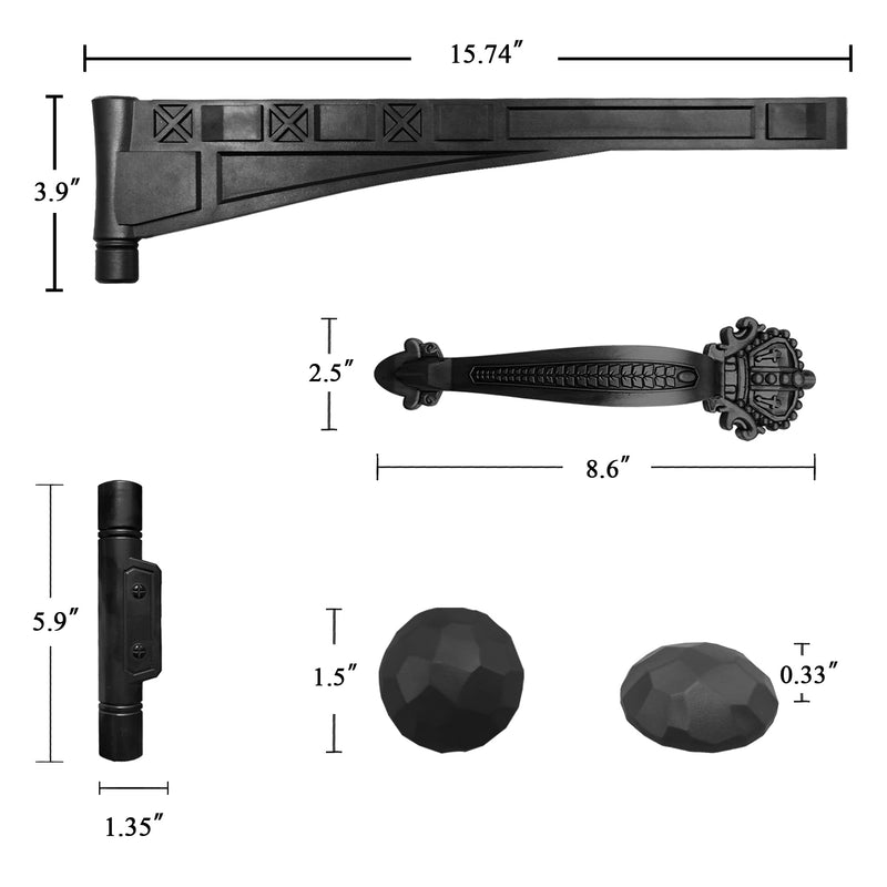 Decorative Magnetic Garage Door Hardware Accents Set (8 Set with 12 PCS Clavos, Black) 8 Set with 12 PCS Clavos
