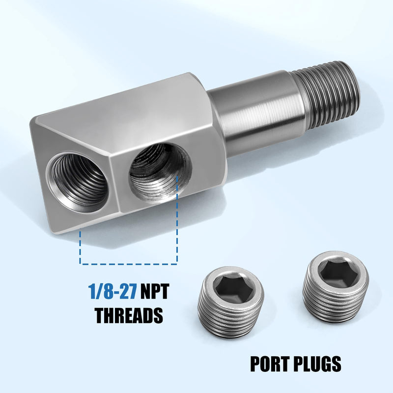 Oil Pressure Sensor Adapter 1/8-27 NPT Port Thread Plugs for Chevy/GM Small Block Engine