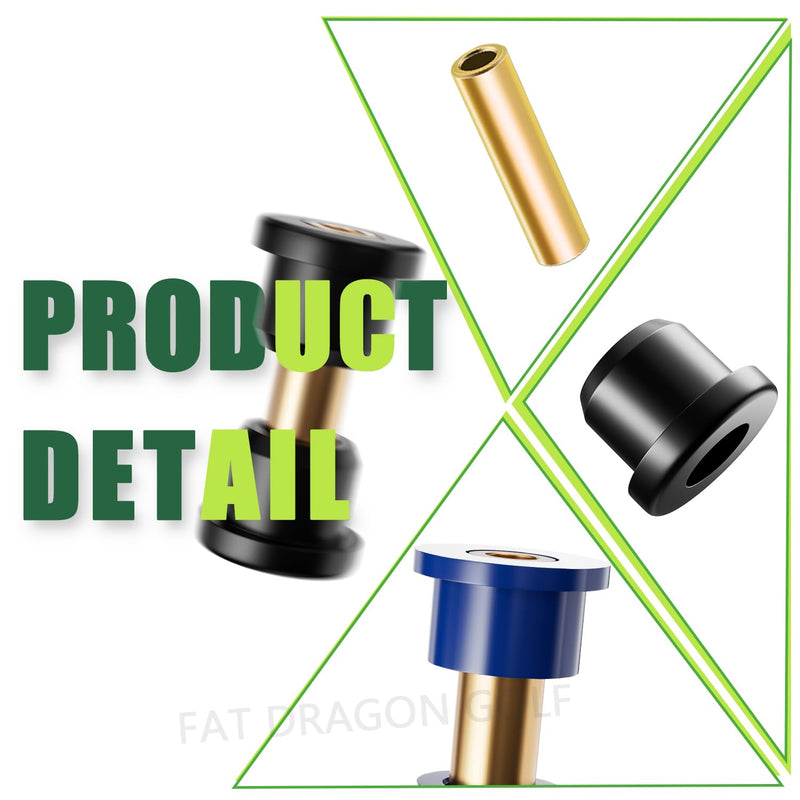 Panglong Front Lower Spring+Rear Leaf Spring+Upper A Arm Suspension for Club Car DS Polyurethane Bushings and Sleeves Kits Fit 1992-Up Golf Cart, Replace OEM 1016346 1016349 1016350 1015583 1012303 Polyurethane Bushings Kit-Black&Blue