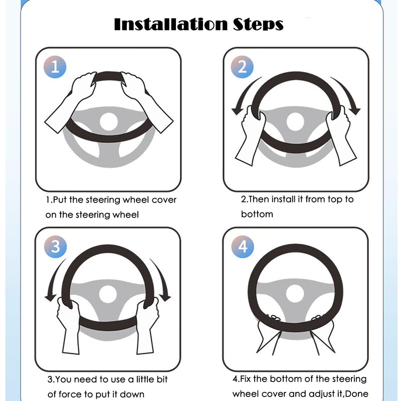  [AUSTRALIA] - Car Steering Wheel Cover for BMW X3 X5 X7 3 5 Series 328i 528i 535i 530i 540i 320i 330i 325i X1 X2 X4 X6 1 2 4 6 7 8 Series e90 e60 f30 Accessories, 2026 Leather Black (Red Blue)