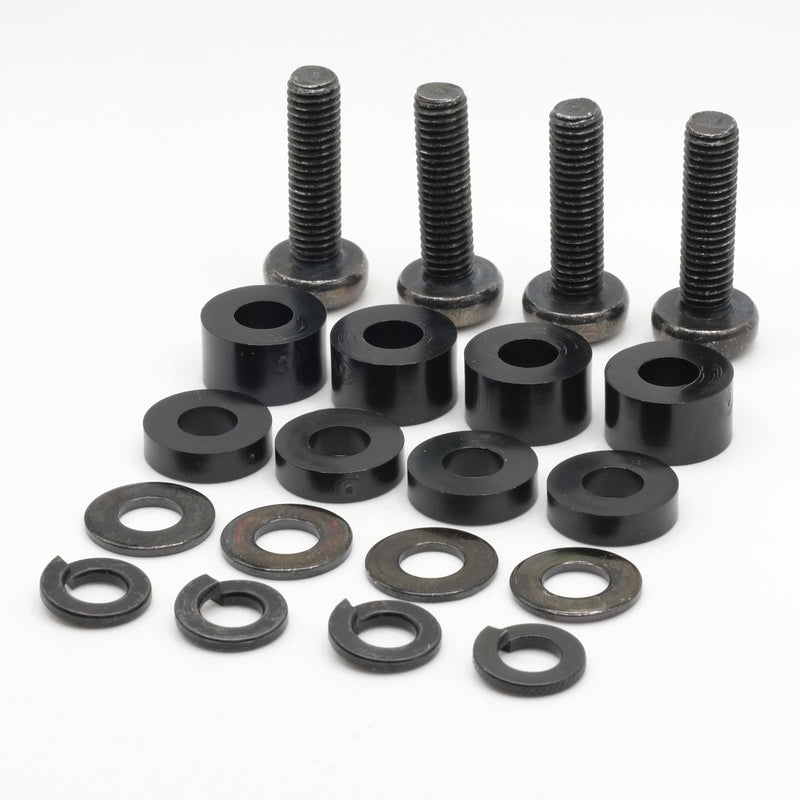ReplacementScrews M8 Wall Mount Screws Compatible with Samsung 11-13mm Installations (1.25mm Pitch) Complete kit with Screws, Washers and Spacers - Black Plated.