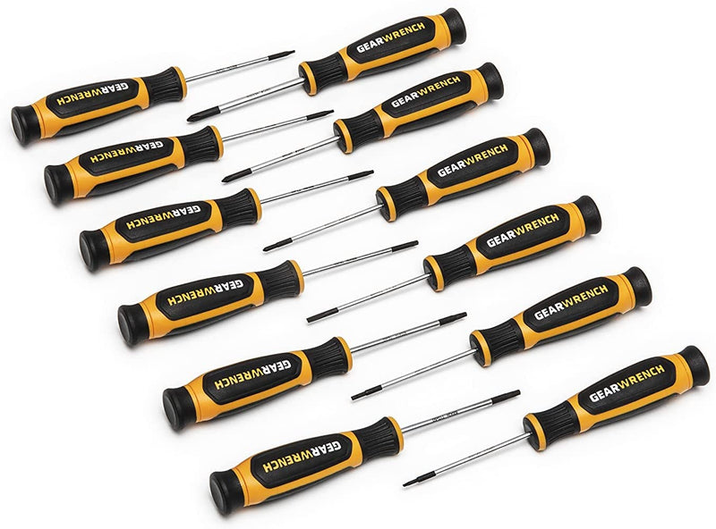 GEARWRENCH 12 Pc. Phillips/Slotted/Torx Mini Dual Material Screwdriver Set - 80057H
