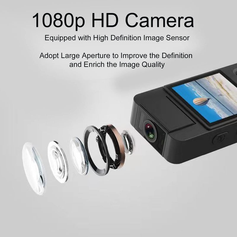 FOSA Body Camera with 180 Degree Rotation Lens, 256g Memory Expansion, and Professional Noise Filtering, Portable Back Clip Design, One, WiF