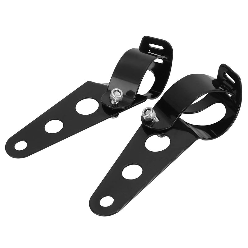 OSAN Universal 35mm-43mm Motorcycle Headlight Mount Brackets Fork Ear for Chopper Cafe Racer - Black Bracket