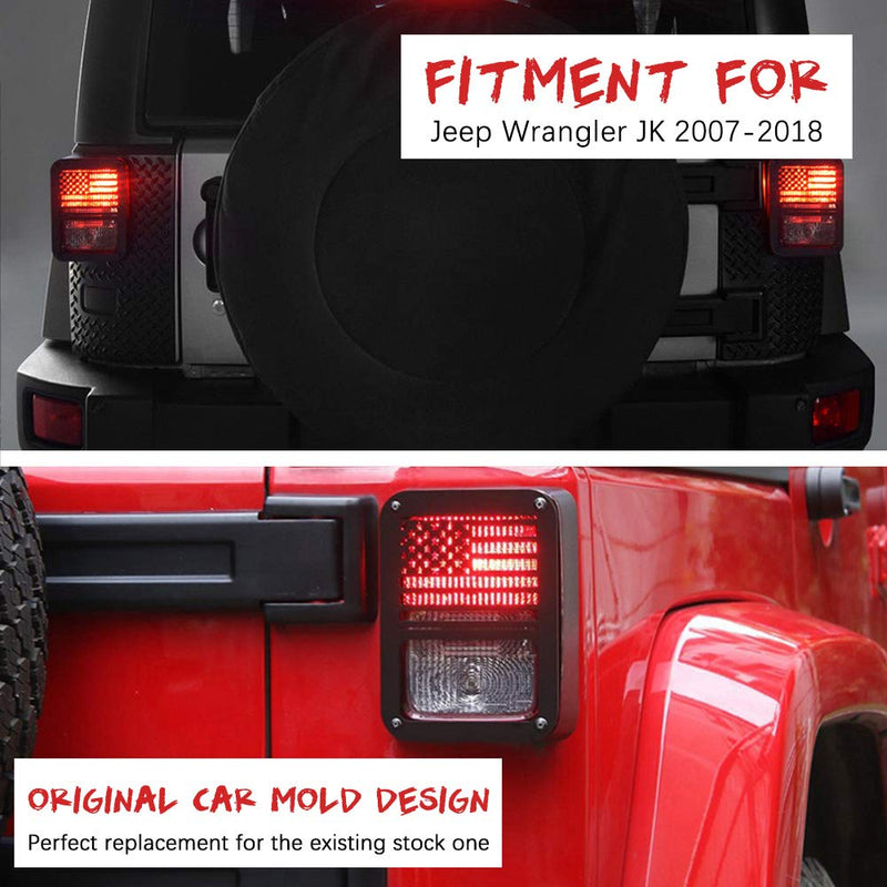 Jeep Light Covers US Flag Light Guards Protectors Compatible with 2007-2018 Jeep Wrangler JK Unlimited Jeep Lights Cover Accessories