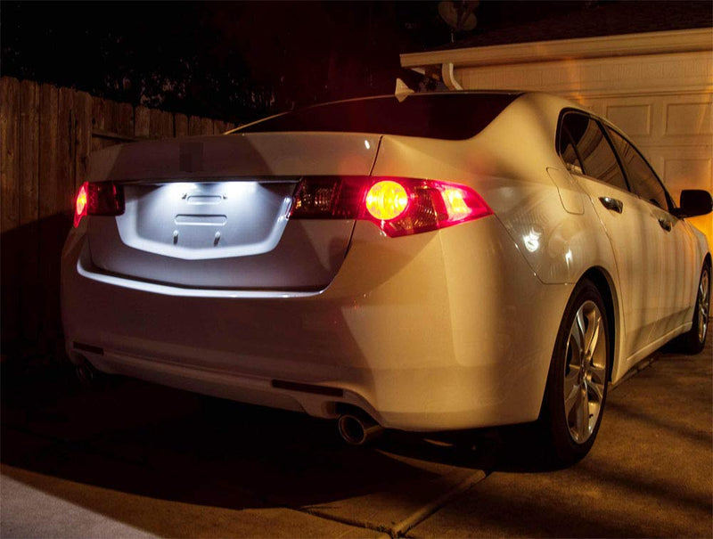 iJDMTOY Super Bright Xenon White 18-SMD Full LED License Plate Light Kit Compatible With Acura MDX RL TL TSX ILX Honda Civic Accord Odyssey
