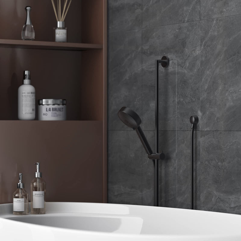 Wall Mounted Supply Elbow, Wall Elbow for Hand Shower, Solid Brass Round Wall Supply Elbow, Check Valve Included (Matte Black) Black,Brass