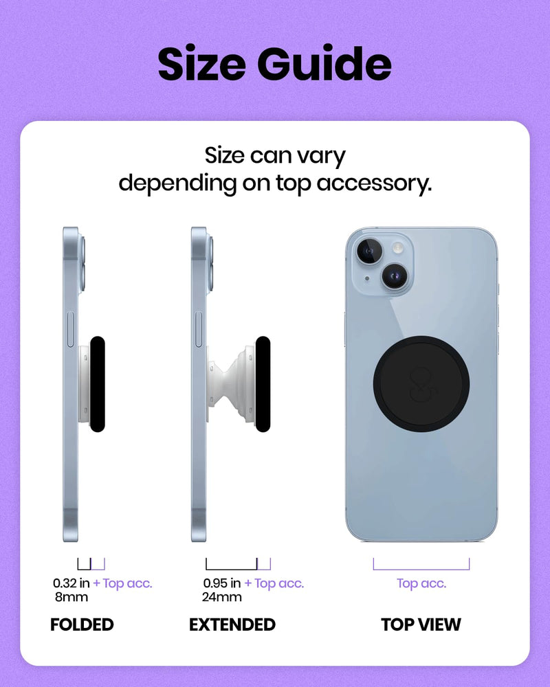 On The Grip 3D Lotus Flower Phone Grip - Collapsible Smartphone Stand & Kickstand, Pearl White & Lavender Crystal Topper (Clear Lavender) Clear Lavender