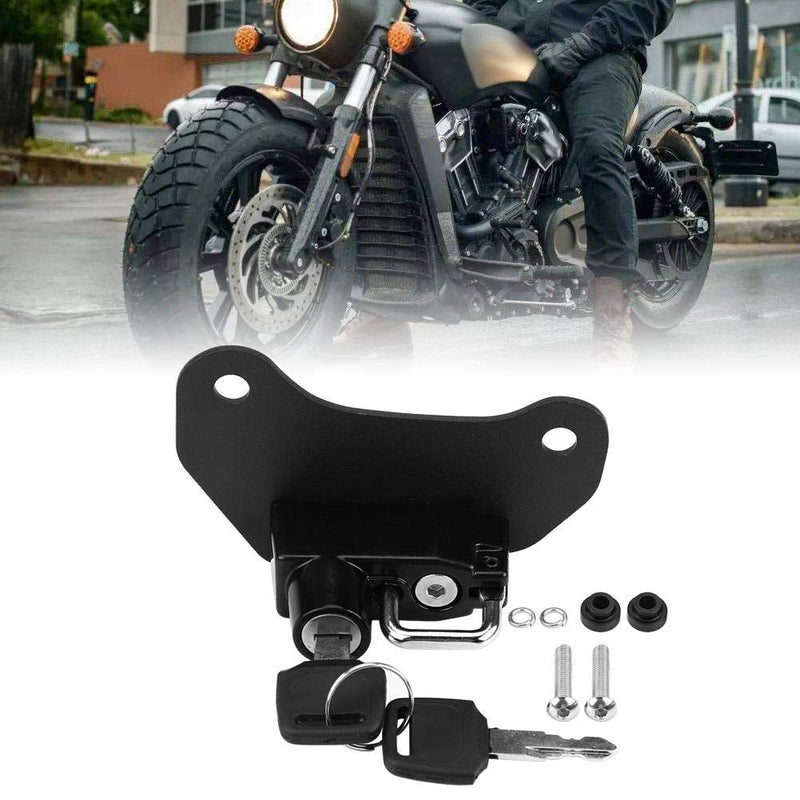 for Indian Bobber Accessories 2021 Motorcycle Helmet Lock,Aluminium Alloy Lock Mount Hook with 2Pcs Keys for 2015-2018,11 * 5.3 * 4.3cm/4.3 * 2.1 * 1.7in(Black)