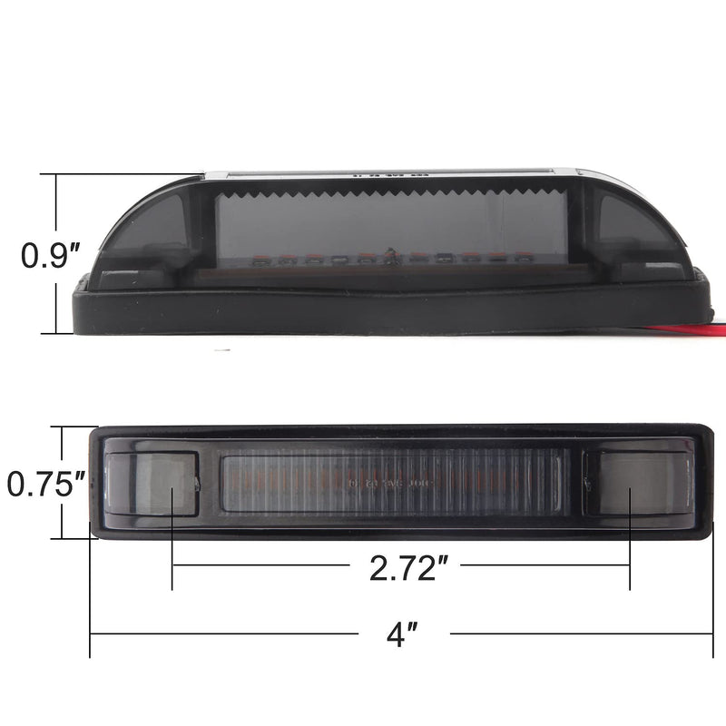  [AUSTRALIA] - Smoked Amber LED Front Grille Marker Lights Kit, 4Pcs 4 Inch Amber Full LED Center Grille Running/Position Lights Sealed 9 LEDs Compatible with Tacoma/4Runner/ Tundra/Silverado Grill Marker Lights