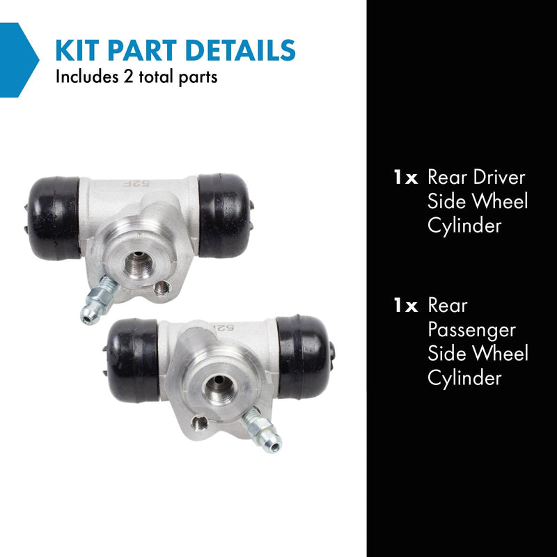 TRQ Rear Wheel Cylinder Set Driver & Passenger Side Compatible with 2012-2015 Scion iQ 2004-2006 xA 2000-2005 Toyota Echo BCA80552