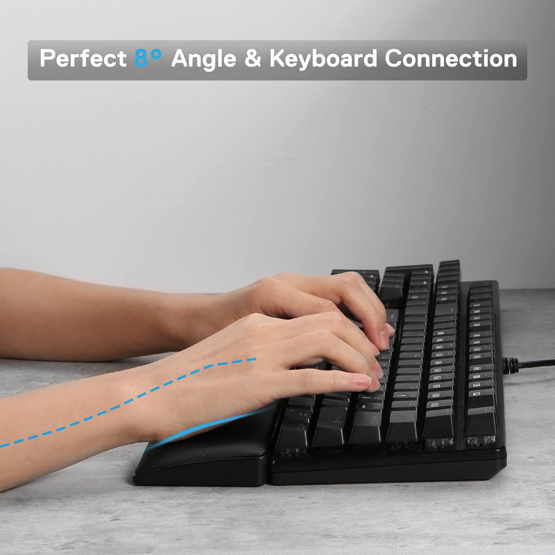 Redragon P037 Meteor L Computer Keyboard Wrist Rest Pad, Ergonomic Soft Memory Foam Wrist Support w/Anti-Slip Rubber Base, 100% 104 Keys Standard Size 17.12 x 2.87 in, 0.78 inch (20mm) Height, Black 100% Standard