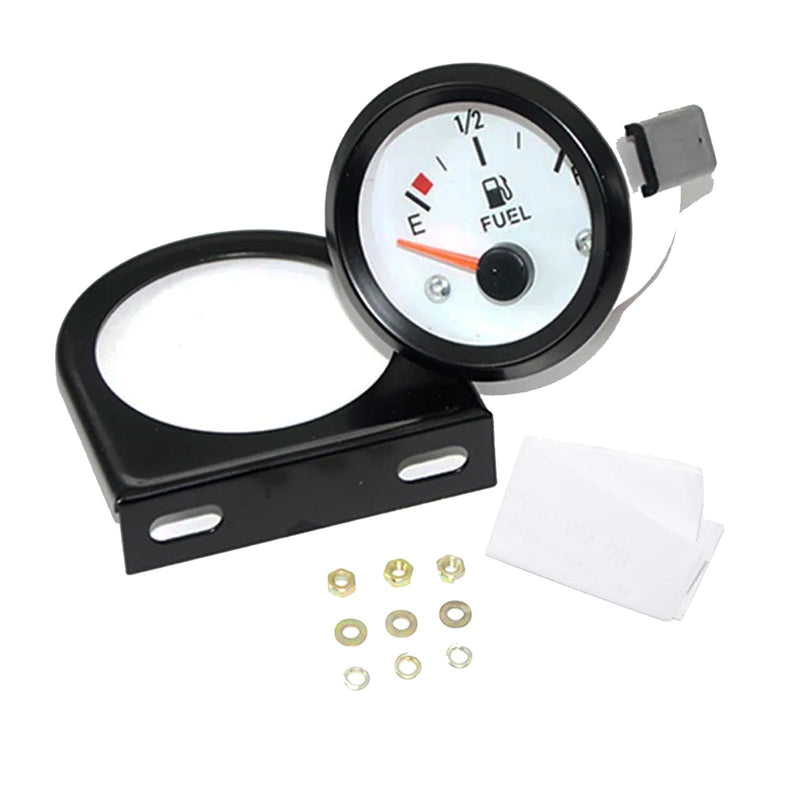 2" Fuel Level Gauge,12V Fuel Tank Meter E-1/2-F Pointer Meter 240-33ohm for Car RV Yacht Boat Motorcycle (White)
