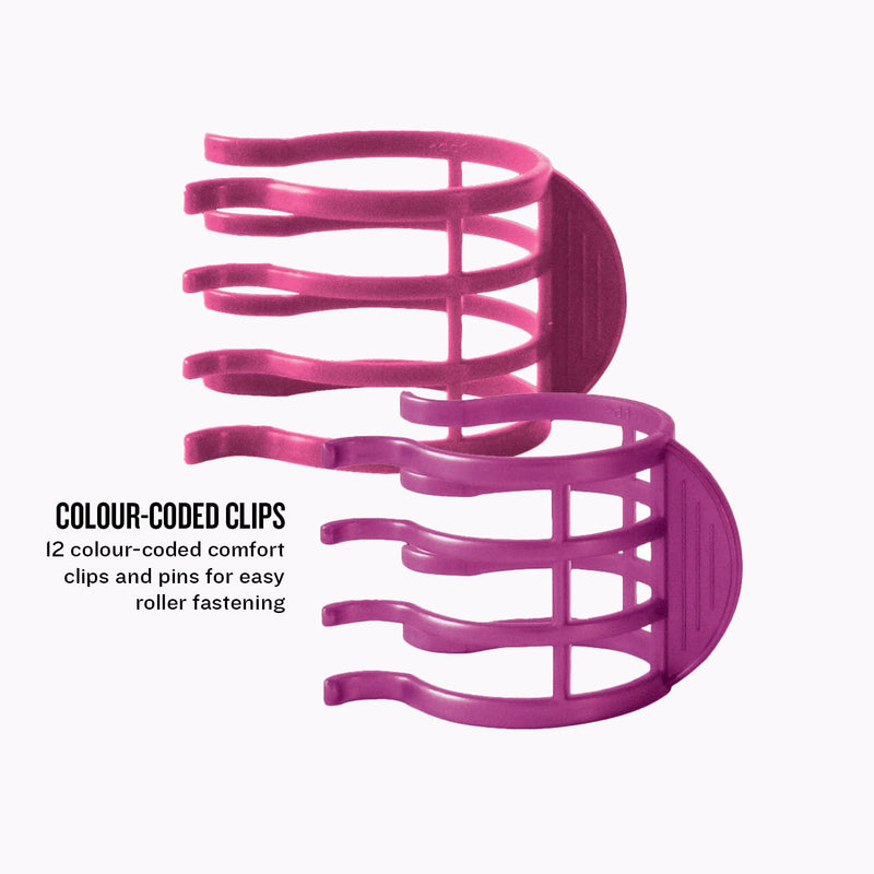 Remington Heated Hair Rollers (Set of 12 velvet flocked rollers in 2 jumbo sizes (35mm & 40mm), Ceramic and Ionic Technology, Wax core, 12 pins and clips included, pink/black) H5670 | 2 Jumbo Sizes (35mm & 40mm), Ceramic and Ionic Technology, Wax Core,...