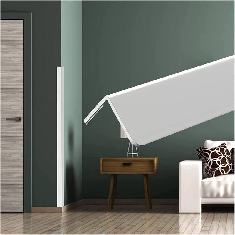 Wall Corner Protector, 2 PCS Self-Adhesive Corner Guards, 1.57 '' W x 35.4 ''L, Thickened PVC Wall Corner Furniture Stairs Baby Guard Edge Protector, White White-35.4inch 2PCS