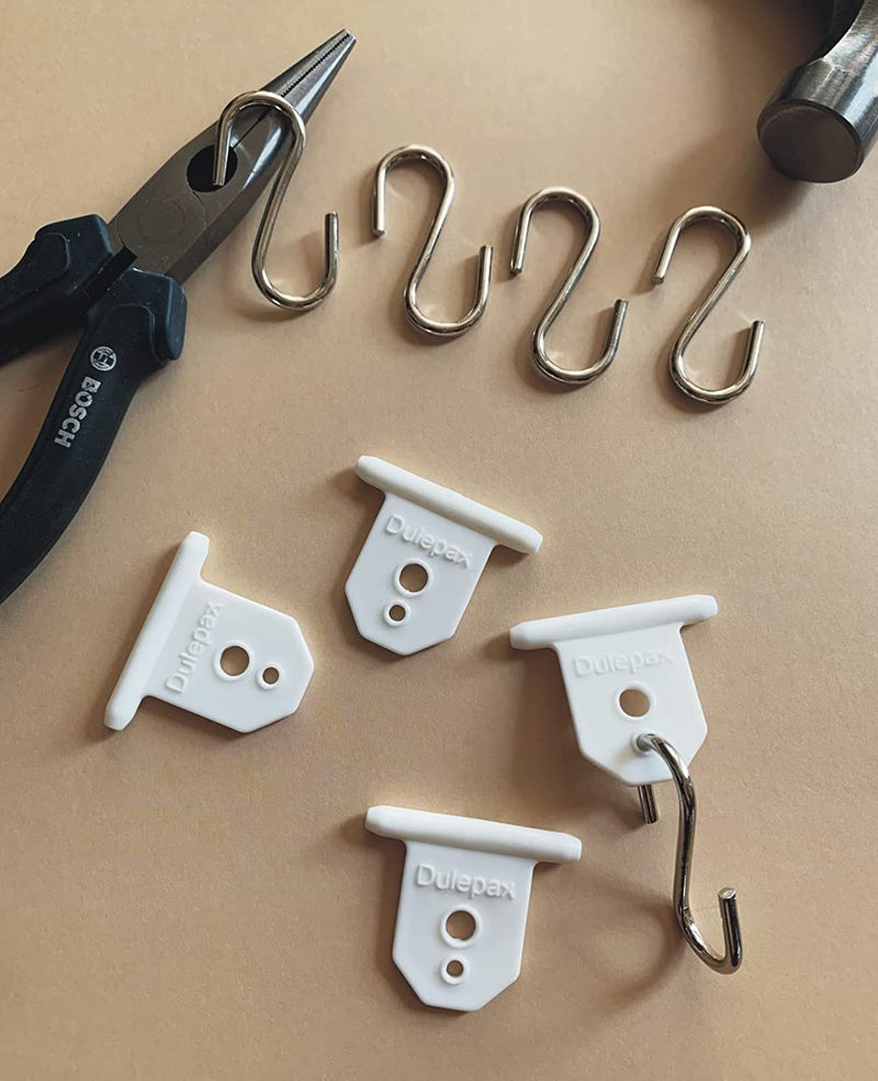 Dulepax RV Awning Hooks, RV Awning Light Clips for Christmas Camping Awning Lights Decor, Hang Clothes,Hang Plants and More.Easily Slide Into Awning Roller Bar Channel (12 PCS) 12pcs hooks