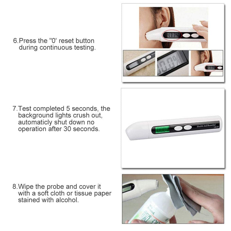 Sonew Digital Skin Detector Portable Oil Content Analyzer LCD Display Skin Care Tester Detector Face Care Monitor(White)