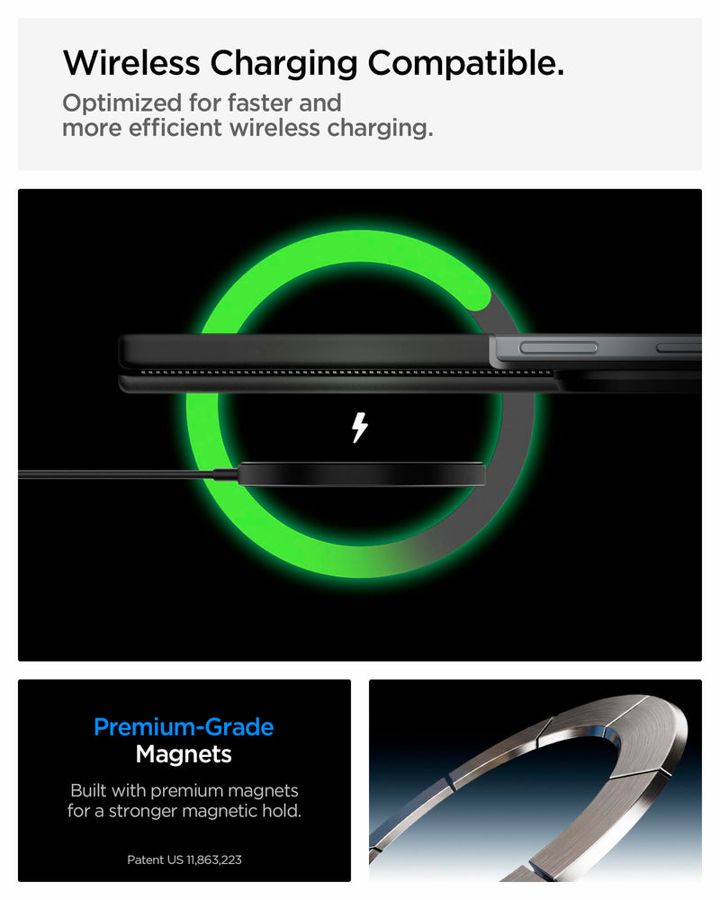 Spigen Slim Armor Pro MagFit for Galaxy Z Fold 8 Ultra Case, Black | Spring Hinge Protection, Air Cushion Technology, Compatible with MagSafe, SecuLink, Camera Plateau Protection