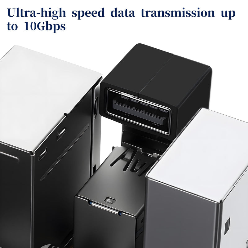 6 Pack USB Adapter, Left and Right Angle, 180 Degree / 90 Degree Vertical Up and Down USB A Male to Female Extender Connector for Laptop Car Charger Power Bank Flash Drive Devices