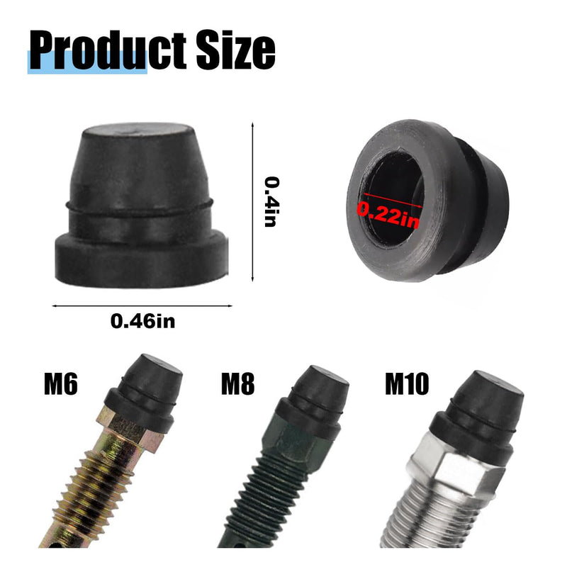 18PCS Car Brake Bleeder Screw Caps, Auto Rubber Grease Fitting Cap Dust Zerk Cover, Car Brake Bleeder Nipple Cap, Universal Brake Caliper Dust Stem Cover for Cars, Motorcycles 18PCS