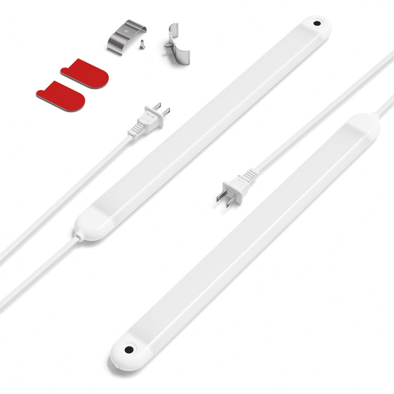 2 Pack Hand Wave Under Cabinet Lights, 16 Inch Plug in Dimmable Kitchen Counter Light Brightness Adjustable Over Sink Lighting, Super Bright LED Lights Motion Sensor Above Stove Lites Under Shelf Lamp White 2pack