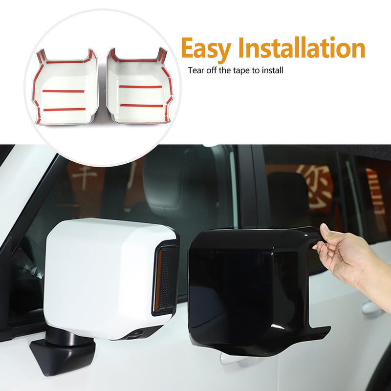 Car Rearview Mirror Cover Compatible with Lexus GX550 2024+/Toyota Land Cruiser Prado 2024+ Door Rear View Mirror Cover Side View Mirror Protective Trim Cover 2PCS/Set (Piano Black) Piano Black