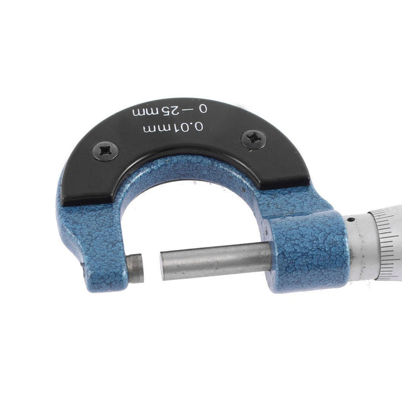 Micrometer 0-25mm 0.01mm Grad. Outside Micrometer Ratchet Stop High Precision Machinist Tool (Pack of 2)