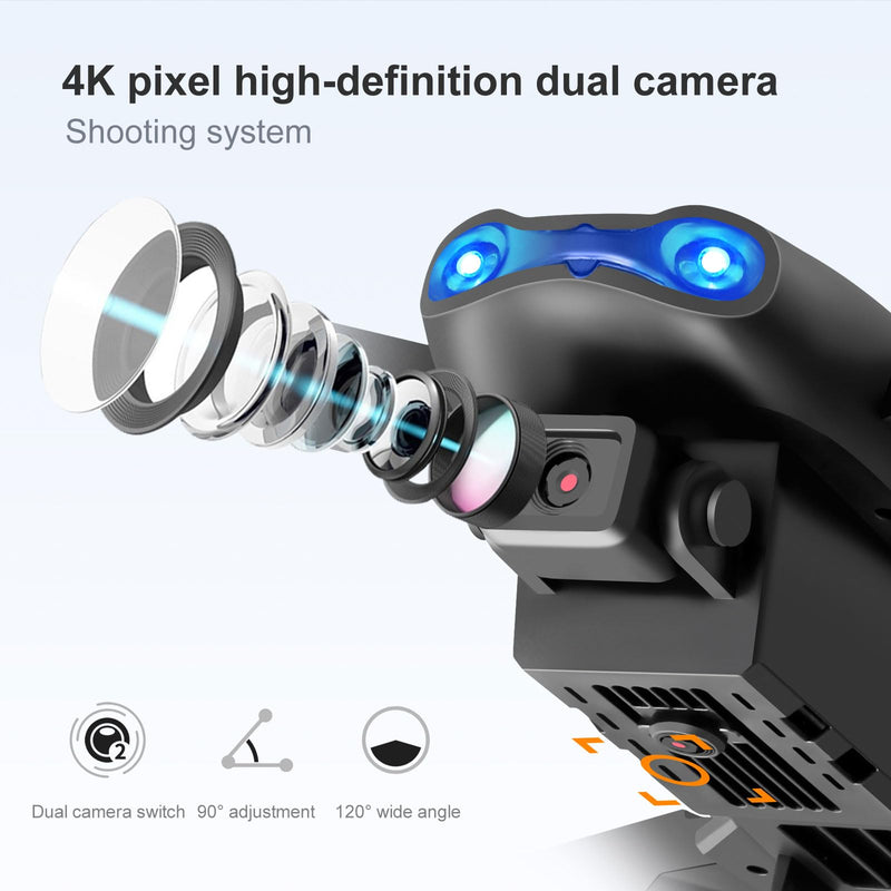 FPV Drone with 1080P Dual HD Cameras Upgraded Version RC Quadcopter for Adults, Beginner WiFi RC Drone Live Video, One Key Take Off/Land E99Black