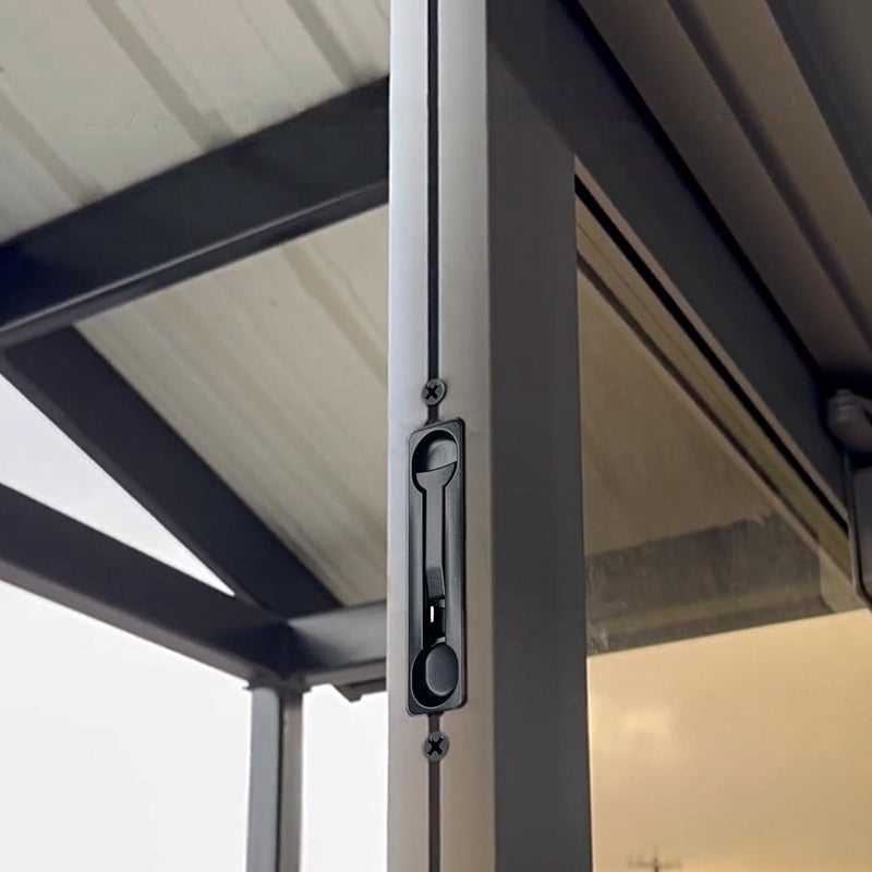 Commercial Door Flush Bolt with 10-1/4" Extension Rod, 5-1/4" Mounting Hole Center Distance, 7/8" Backset, 1/8" Offset (2, Black) 2