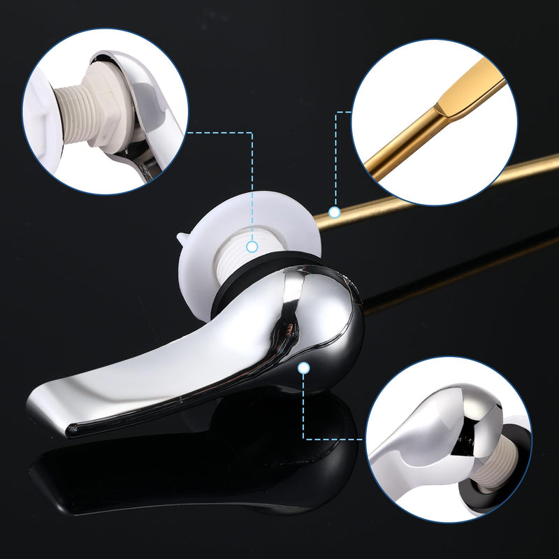 Lasnten 24 Pieces Universal Front Mount Toilet Handle Brass Finish Lever Flush Replacement Handle Parts Toilet Trip Levers for Most Front Mount